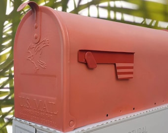 Buzón pintado en coral - 3 tamaños - Protección UV - Resistente al óxido - Regalo de inauguración