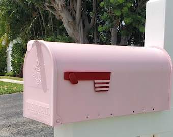 Buzón rosa pastel: un regalo que les encantará cada día. Resistente a los rayos UV y al óxido. Disponible en 3 tamaños.