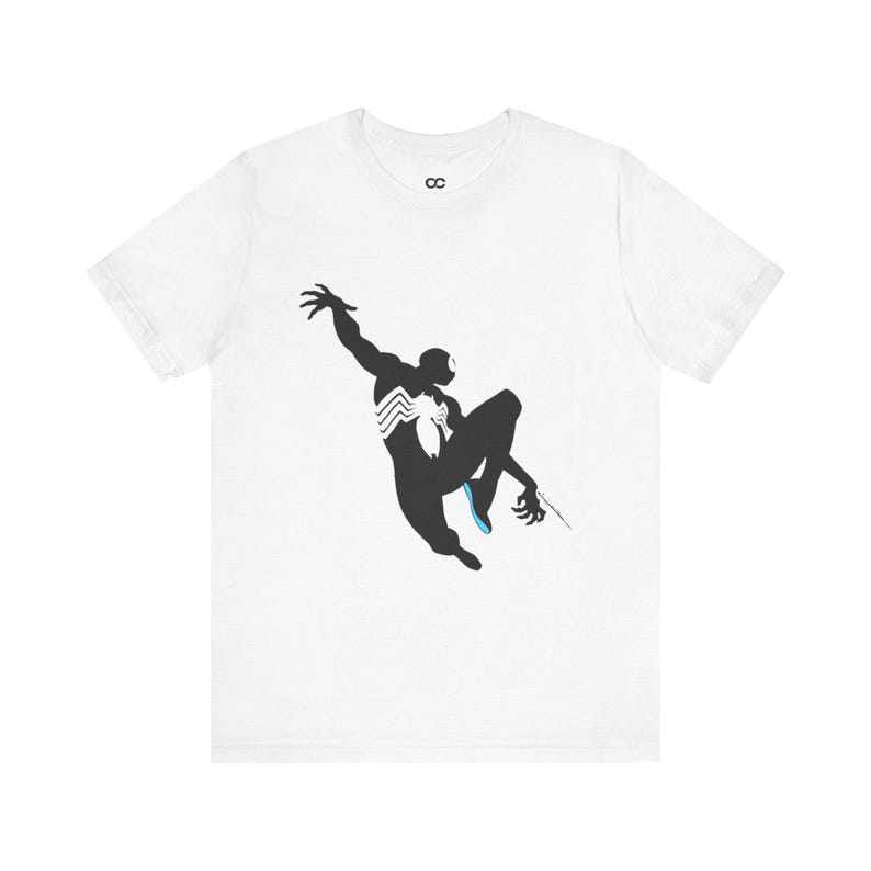 Black Symbiote Silhouette Spider Tee | Comic Spider Man Graphic Shirt image 3