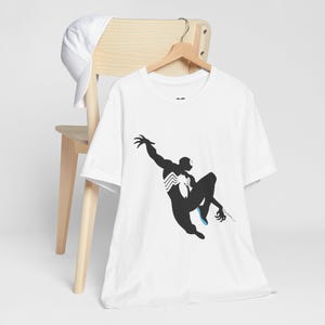 Black Symbiote Silhouette Spider Tee | Comic Spider Man Graphic Shirt image 2