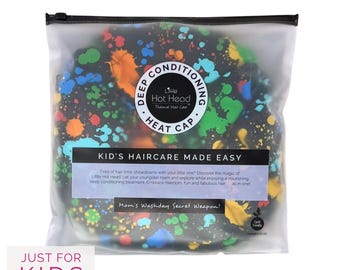 Kids Splatter Microwavable Deep Conditioning Heat Cap: Reversible Little Hot Head