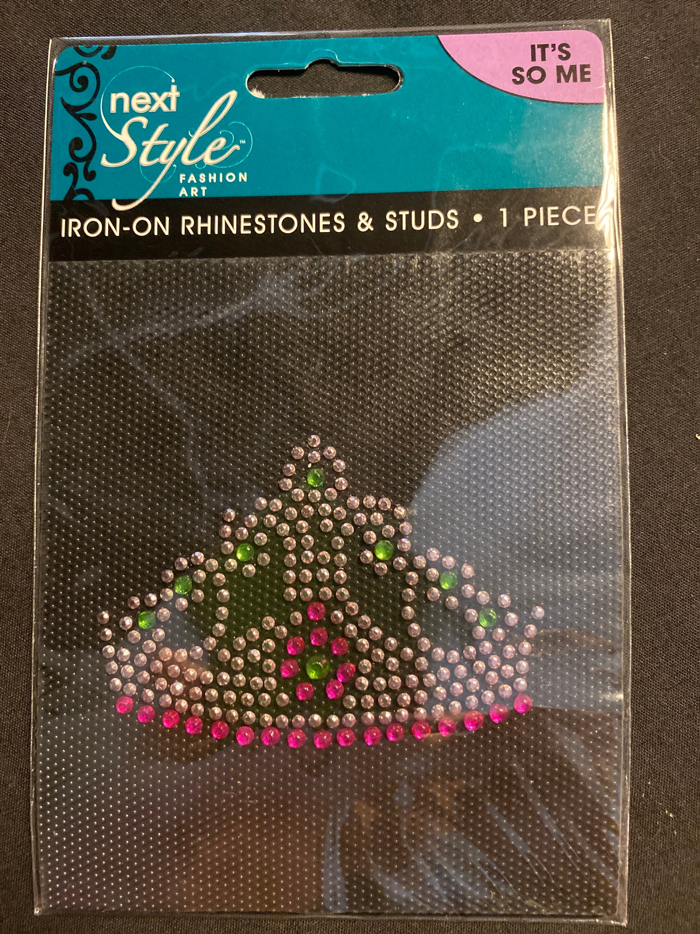 3 Iron-On NextStyle Fashion Art Rhinestones & Studs Princess Crown Pi