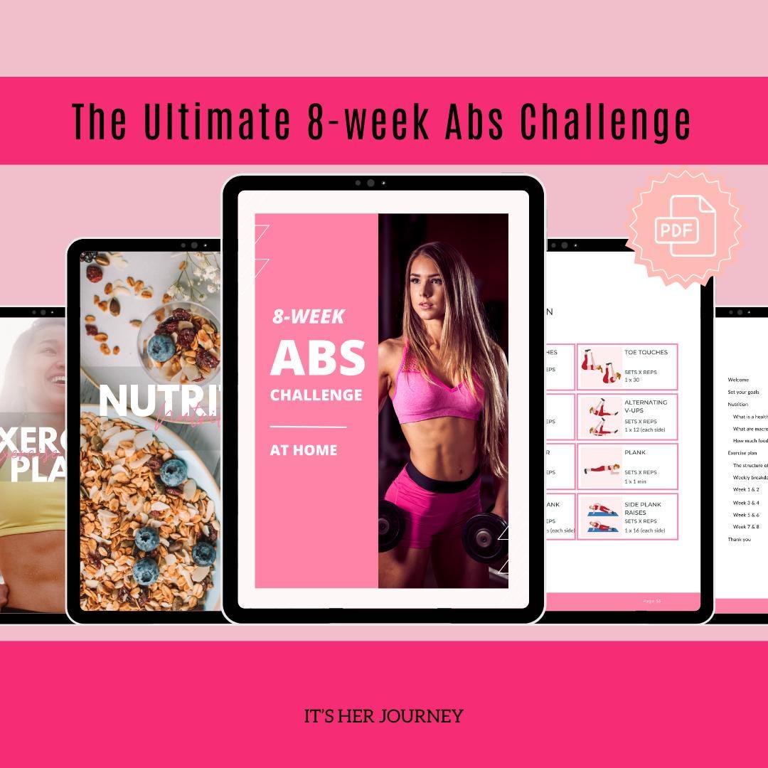 8-week Abs Challenge PDF | Core Workout Program | Home Ab Workout Plan ...