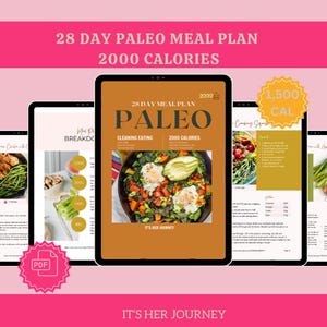 28 Day Paleo Meal Plan Guide |  2,000 Calories | Healthy Eating | Weight Loss |Meal Prep|  Paleo Diet |Easy Recipes |Health & Wellness Guide