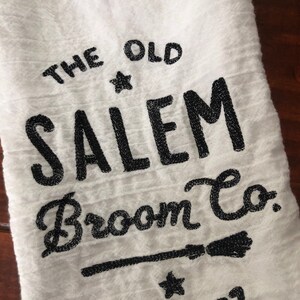 Salem Broom Company Flour Sack Towel, machine embroidered, kitchen towel image 2