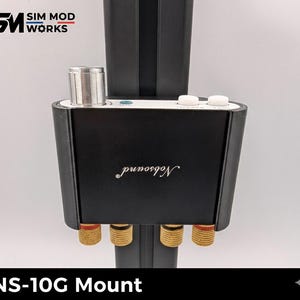 May include: Black NS-10G mount with silver knob and white buttons. The word "Nobsound" is written in cursive on the front. The mount has gold-colored connectors and the text "NS-10G Mount" is at the bottom.