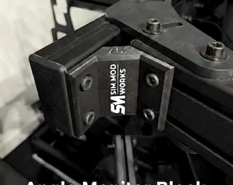 Angle Monitor Blocks for Triple Screen Sim Racing - Screen Angle Locking - 4080 Aluminum Profile Mounting (set of 2)