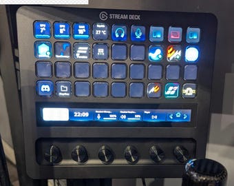 Elgato Stream Deck + XL Support for Sim Racing Chassis | Control Console Mount | 4040/4080 Aluminum Profile Mount