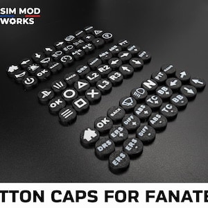 Kit di copripulsanti personalizzati (coperture) per volanti Fanatec - Scelta del set di loghi - Sim Racing