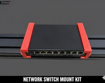 Dedicated bracket for NETGEAR GS308v3 Network Switch (8 Gigabit Ports) - 4040/4080 Aluminum Profile Mounting