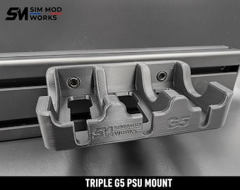 Multi-Power Supply Bracket for Samsung Odyssey G5 - Triple Screen Sim Racing Cable Management - 4040/4080 Aluminum Profile Mount