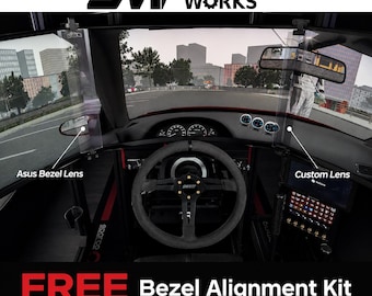 Rigid Bezel-Free Triple-Screen Sim Racing Kit (27", 32", 43", 48", 55") – Compatible with Asus Lenses (32") or Custom, Samsung & Universal