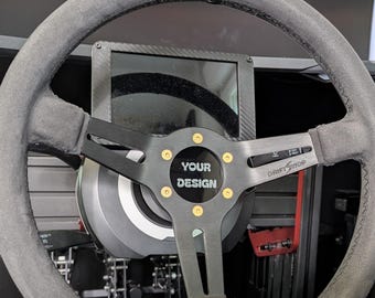 Custom Horn Delete Cover 6x70mm, Personalized Steering Wheel Center Cap, Sim Racing Boss Kit Plate, Engraved Logo or Text