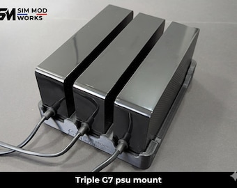 Triple PSU Support for Samsung Neo Odyssey G7 (x3 Blocks) for Sim Racing Cockpit - 4040/4080 Aluminum Profile Mounting