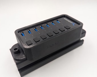 Sabrent 7-Port USB Hub Support for Sim Rig | USB Switch Mounting on Aluminum Profile | Cockpit Cable Management 4040 / 4080