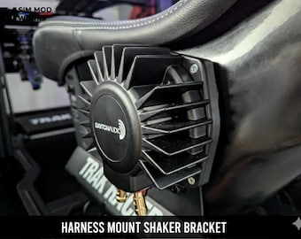 BST-1 Bass Shaker Support for Bucket Seats - Harness Channel Mounting (100x40mm) - Sim Racing Haptics