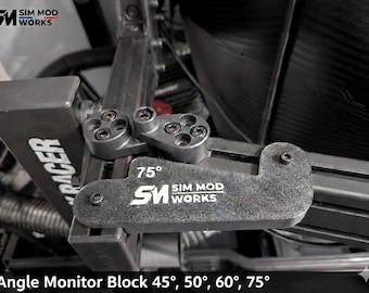 Angle Monitor Blocks for Triple Screen Sim Racing - Angle Locking 45, 50, 60, 75 degrees - Mounting on SimLab Aluminum Profile or other