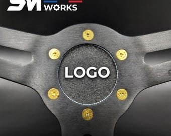 Customizable Two-Tone Center Hub Cap for Sim Racing Steering Wheels - Standard 6-Hole Mounting (70mm)