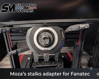 Moza Multi-function Stalks Adapter for Fanatec Base | Sim Racing Turn Signal Switch Mounting | ETS2 / ATS / Touring Cockpit Mount