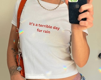 it's a terrible day for rain tee - alchemist graphic baby tee - roy mustan top - Subtle Anime T-Shirt - FMAB full metal Inspired Fan Gift