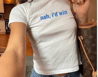 Nah I'd Win - Goj.o Sator.u Jujuts.u Kaise.n Subtle Anime Curse Top - 2000s Graphic Baby Tee - T-Shirt for Fan Gift - Anime Quote Merch