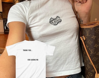 Thank You For Loving me - Graphic Baby Tee - Fire Fist Ac.e AS.CE - Pirate - Subtle Anime Quote T-Shirt - OP Piece Inspired for Fan Gift