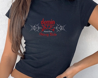 DominATE Stray SKZ World Tour 2025 Kpop Trending Baby Tee, Kpop Baby tee, SKZ Merch, SKZ Kids ate Album Shirt, Gift For Fan