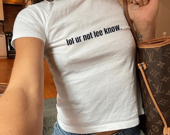 lol ur not lee know graphic baby tee, lee minho stray SKZ Tour Shirt, KPOP Y2K, stay fan merch, streetwear for kpop fans