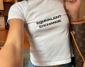 equivalent exchange tee - alchemist graphic baby tee - edward - elric - top - Subtle Anime T-Shirt - FMAB full metal Inspired Fan Gift
