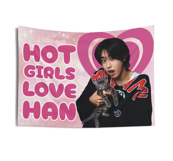 Hot Girls Love Han Jisung Stray SKZ Concert Banner, SKZ Kids