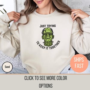 Keep it Together Retro Halloween Sweatshirt, Graphic Monster Mash Sweatshirt, Vintage Frankenstein Crew, Oversized Fall Tee for Autumn