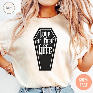 Love at First Bite Vampire Mystic Shirt, Vintage Mystic Falls Shirt, Vampire Shirt, Vampire Lover, TVD Fan, Gift For Halloween, Vampire Fan