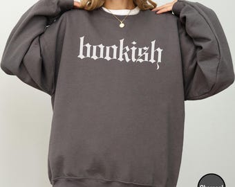 Sudadera con estampado de libros, lectora de fantasía romántica oscura, club de lectura.