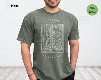 セコイア国立公園Tシャツ、ユニセックスアウトドアキャンプシャツ