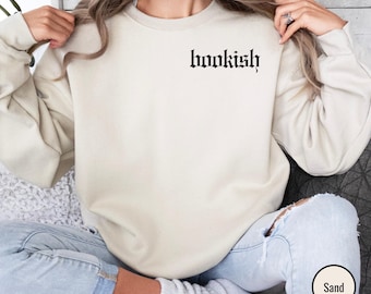 Sudadera con estampado de libros, estética de lector de fantasía romántica oscura