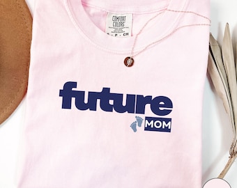 Maglietta Pregnancy Reveal Comfort Colors®, Maglietta per annunciare la gravidanza della futura mamma, Maglietta per essere in attesa della mamma, Maglietta premaman per la futura mamma