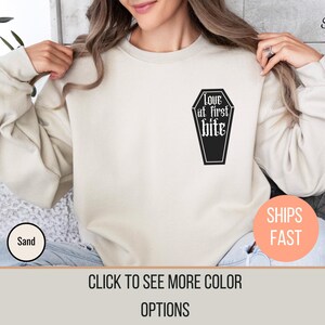 Love at First Bite Vampire Mystic Sweathirt, Mystic Falls Shirt, Vampire Shirt, Vampire Lover, TVD Fan, Gift For Halloween, Vampire Fan
