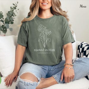 Camiseta cristiana para amantes de las plantas Comfort Colors®, regalos cristianos, camiseta inspiradora, camiseta de Jesús, camiseta con versículos bíblicos religiosos, camiseta de fe