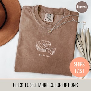 Let it Brie Shirt, Trendy Tee, Funny TShirt for Cheese Lovers, Funny Foodie Gift, Wisconsin Shirt, Charcuterie Shirt, Comfort Colors Tee