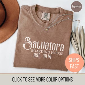 Salvatore Boarding House, Established 1914 Vintage Mystic Falls Shirt Vampire Shirt, Vampire Lover, TVD Fan, Gift For Halloween, Vampire Fan
