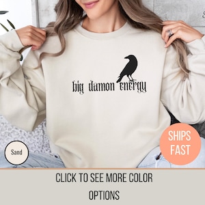 Big Damon Energy Vampire Mystic Sweatshirt, Vintage Mystic Falls Shirt, Vampire Shirt, Vampire Lover, Gift For Halloween, Vampire Fan