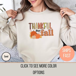 Thankful for Fall Vintage Boho Fall Thanksgiving Sweater Crunchy Fall Crewneck Retro Halloween Shirt Pumpkin Patch Outfit Fall Sweatshirt