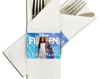 Funda para servilleta personalizada de Frozen, descarga digital