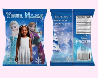 Custom Frozen Chipbag, Digital Download, Party Favors