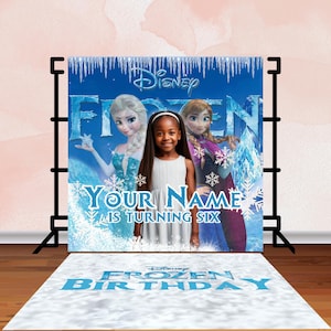 Custom Frozen Birthday Backdrop & Floorwrap, Digital Download