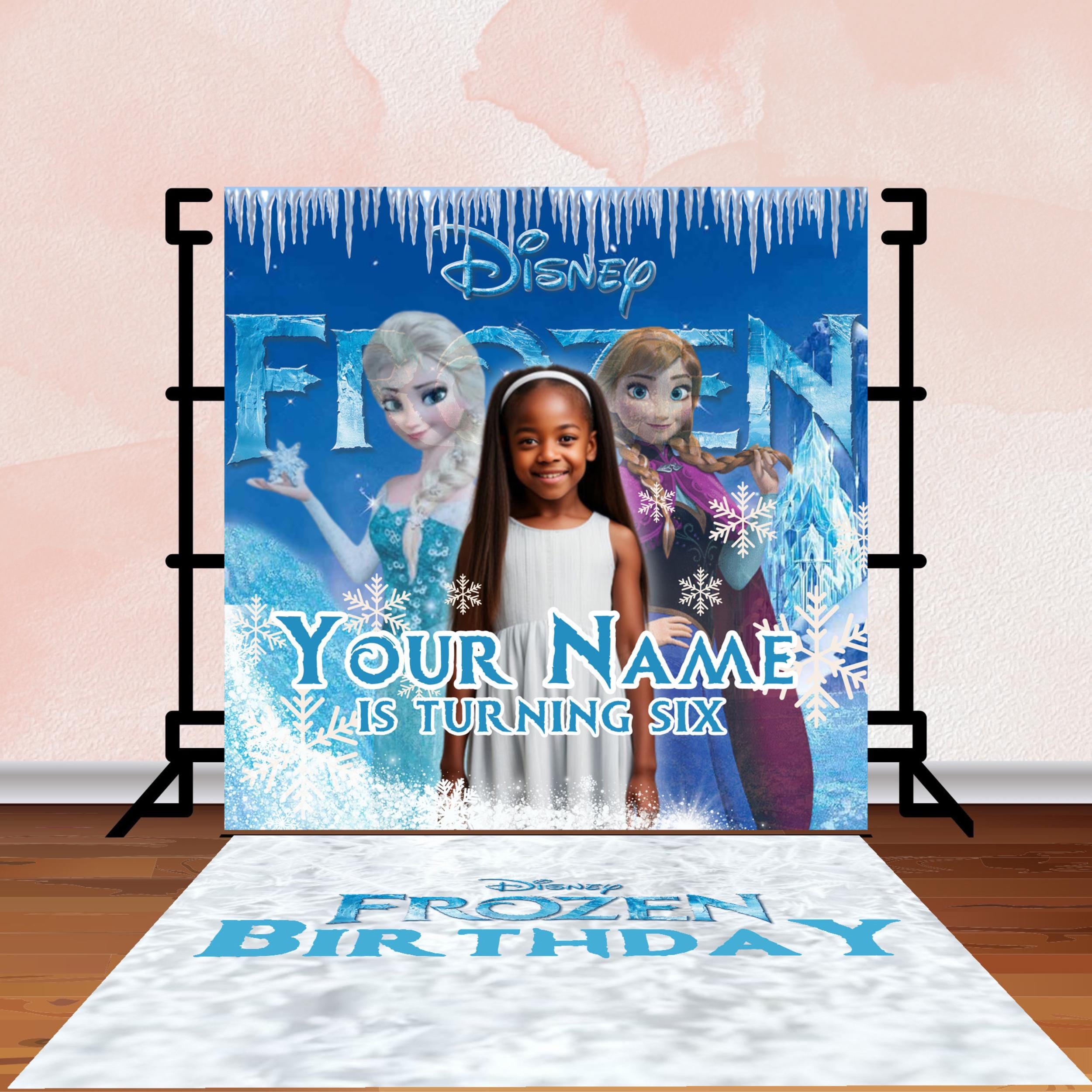 Custom Frozen Birthday Backdrop & Floorwrap, Digital Download