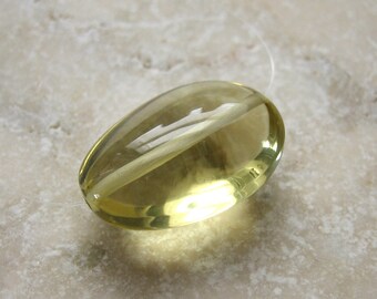 Lemon Citrine Bead Polished Oval Nugget 20 x 14mm - Gemstone Focal Pendant
