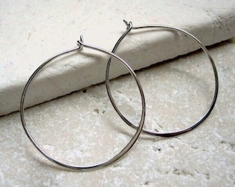 1 1/8" Hoop Earrings Sterling Silver Infinity Ear Wires 30mm