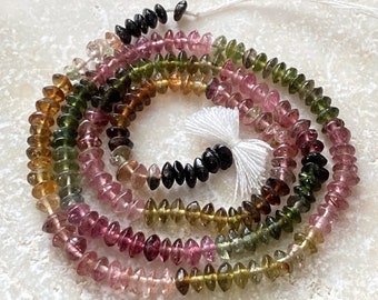 Tourmaline Rondelle Beads Polished 3.5mm - Half Strand 7 Inches, USA Seller