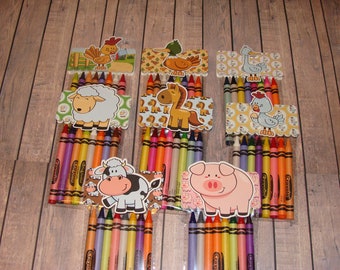 Farm Animal Made To Order Crayon Favor Bags (NOT A SET, Price is per bag)